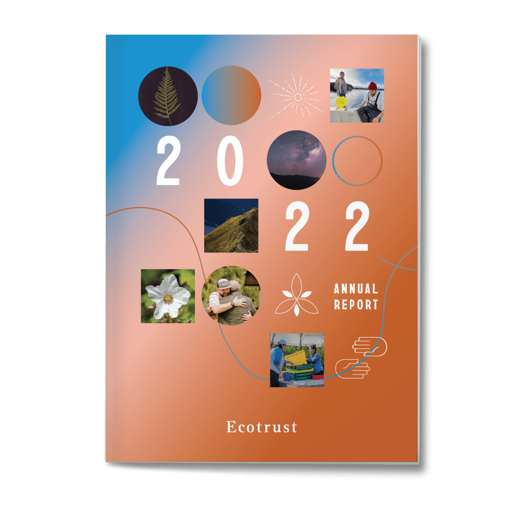 Book cover that reads "2022 Annual Report, Ecotrust"