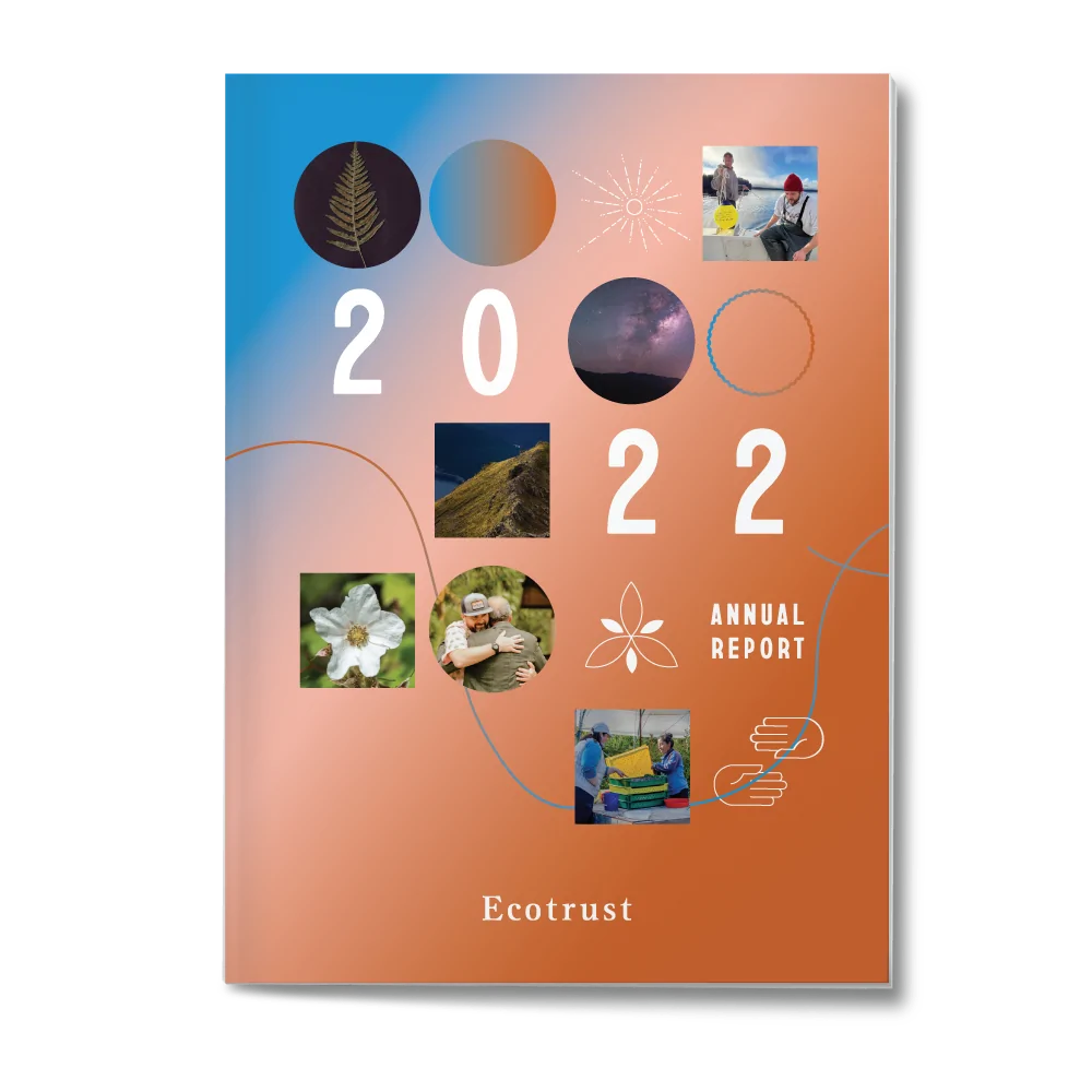 Book cover that reads "2022 Annual Report, Ecotrust"