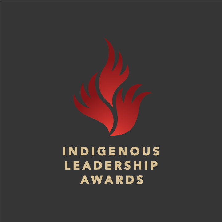 Logo with red flame, text below reads Indigenous Leadership Awards